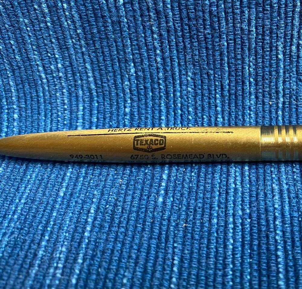 Bill Dixon Texaco Oil Gas Vtg Desk Pen Pico Rivera California Advertising 971A